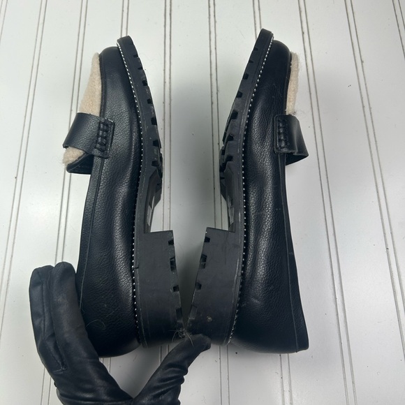 Dolce Vita Black Leather Shearling Loafers Women’s Size 8 - Picture 5 of 9